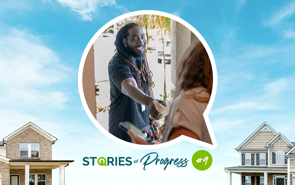 Stories of Progress blog image featuring a service technician greeting a resident, highlighting how positive service experiences and personal connections create lasting memories for residents.